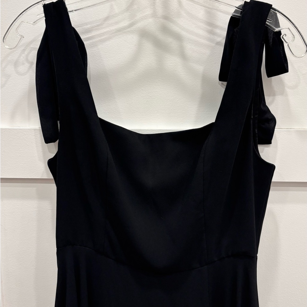 Lulu's Black Tie-Shoulder Maxi Dress with Side Slit - Picture 3 of 9